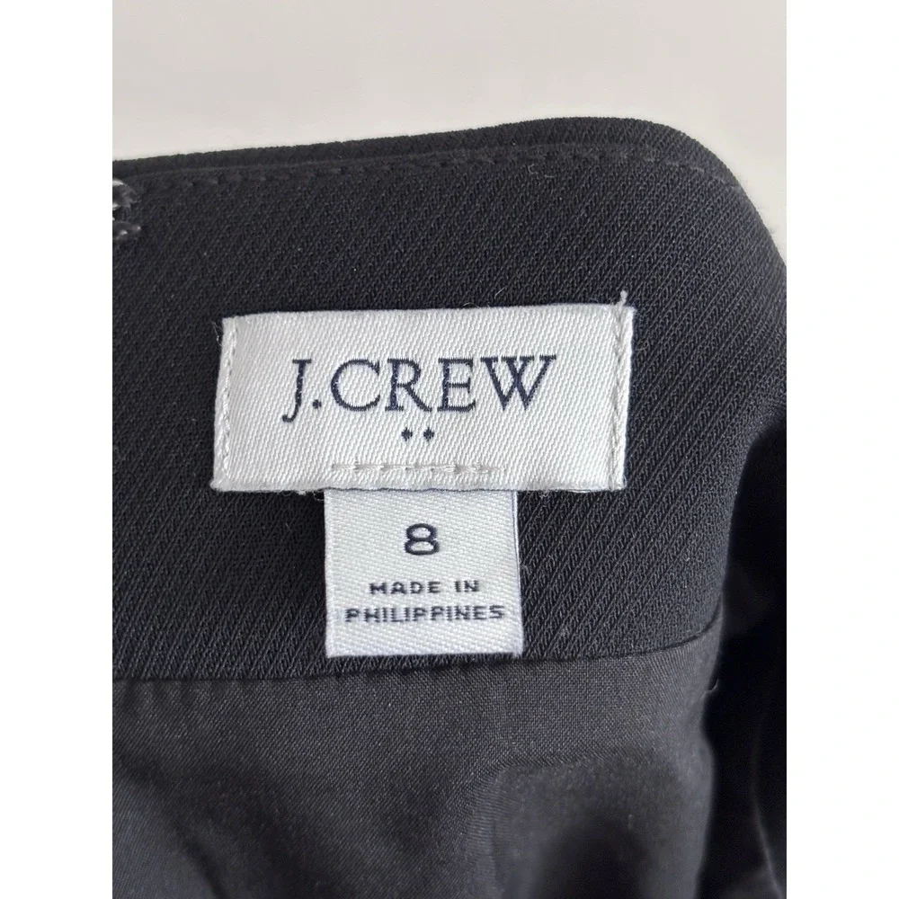 J‎ Crew Womens 8 Classic A Line Mini Skirt Black Pockets Business Casual Formal